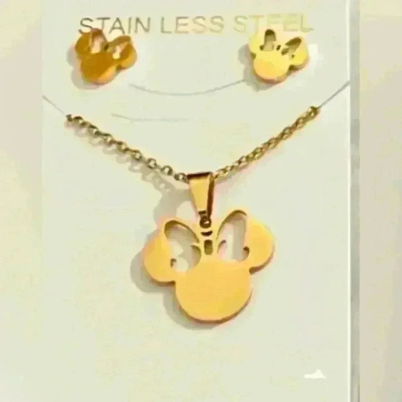 Minnie Mouse Necklace and Earring Set - Picture 1 of 2
